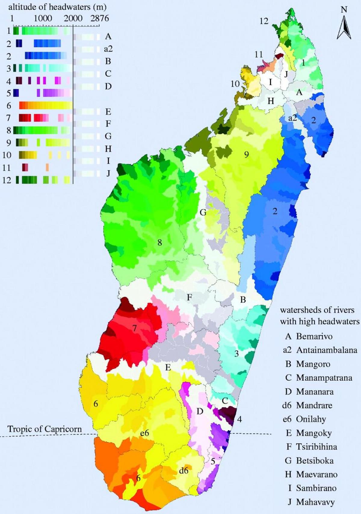 картата на Мадагаскар климат