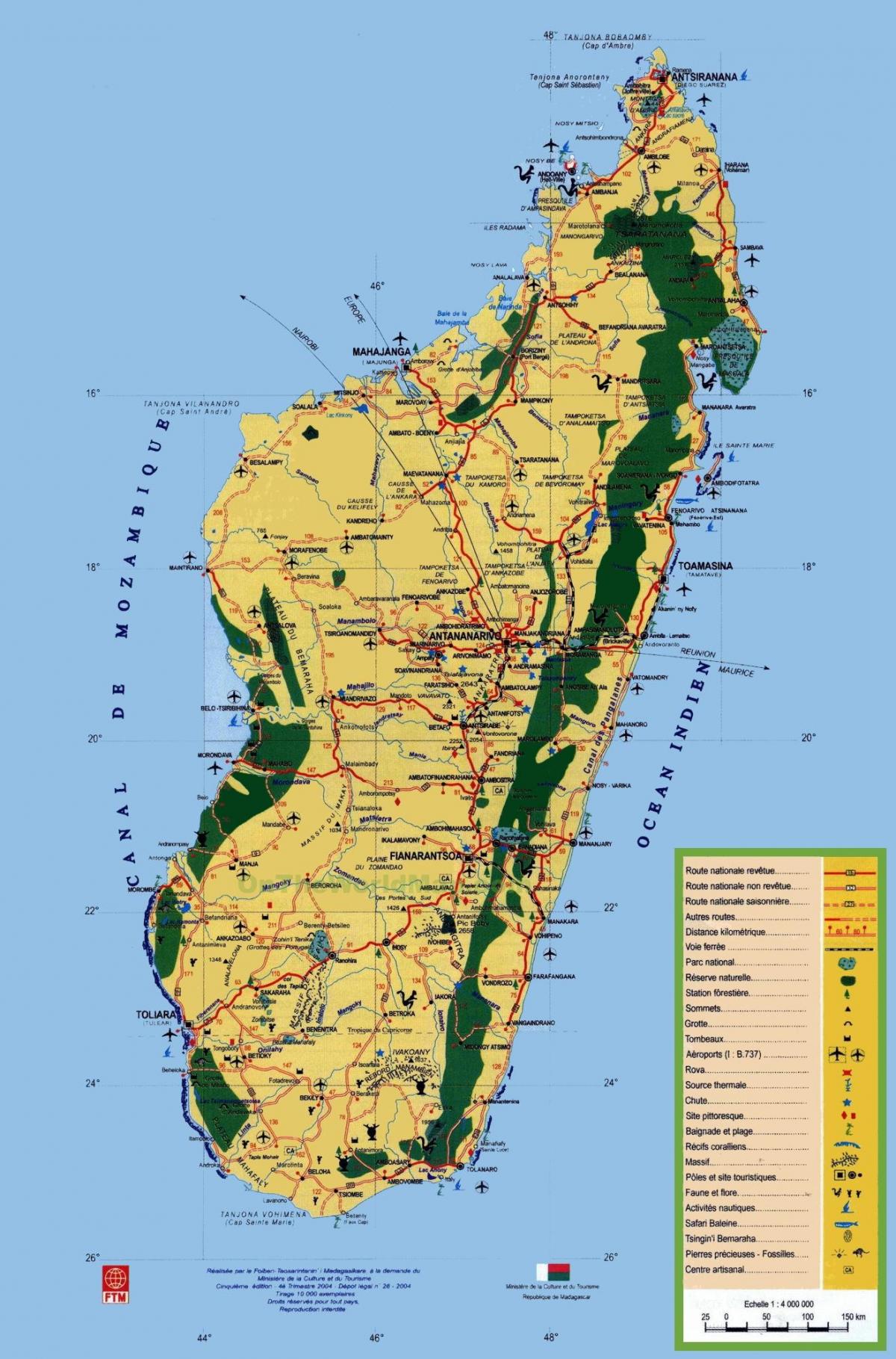 Мадагаскар забележителности карта
