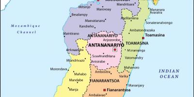 Карта на политическата карта на Мадагаскар