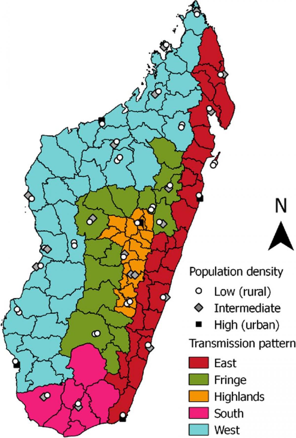 малария картата на Мадагаскар