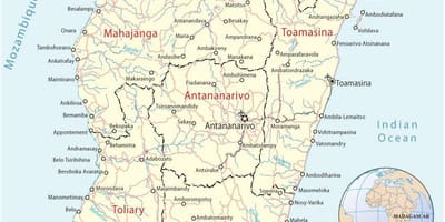 Картата на Мадагаскар летища