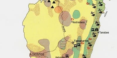 Картата на Мадагаскар природни ресурси