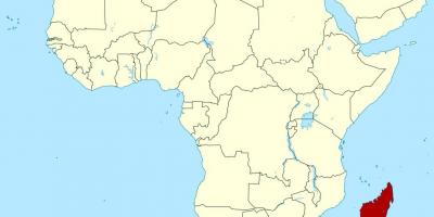 Мадагаскар на картата на Африка
