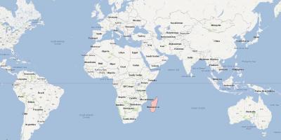 Карта на света, показваща Мадагаскар